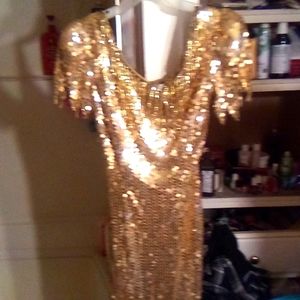 Vintage 80’s Sequin Fringe Nadine Party Prom Cocktail New Years Dress